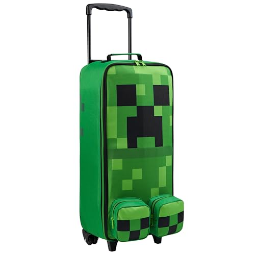 Minecraft Kids Foldable Trolley Bag 25”, 17L Luggage with Wheels